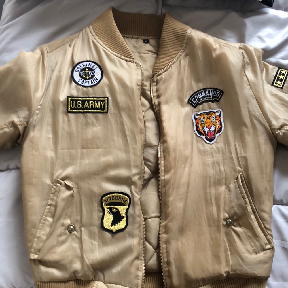 BooHoo Gold Bomber Jacket